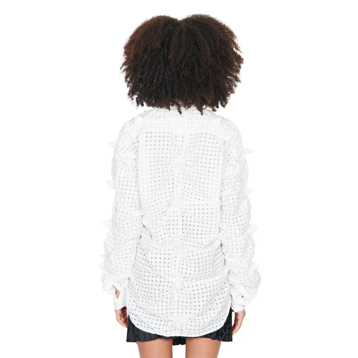 Spikey Sheersucker Shirt 'White'