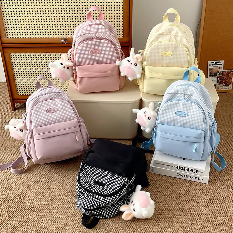 Splicing Backpack Large Capacity School Bag 