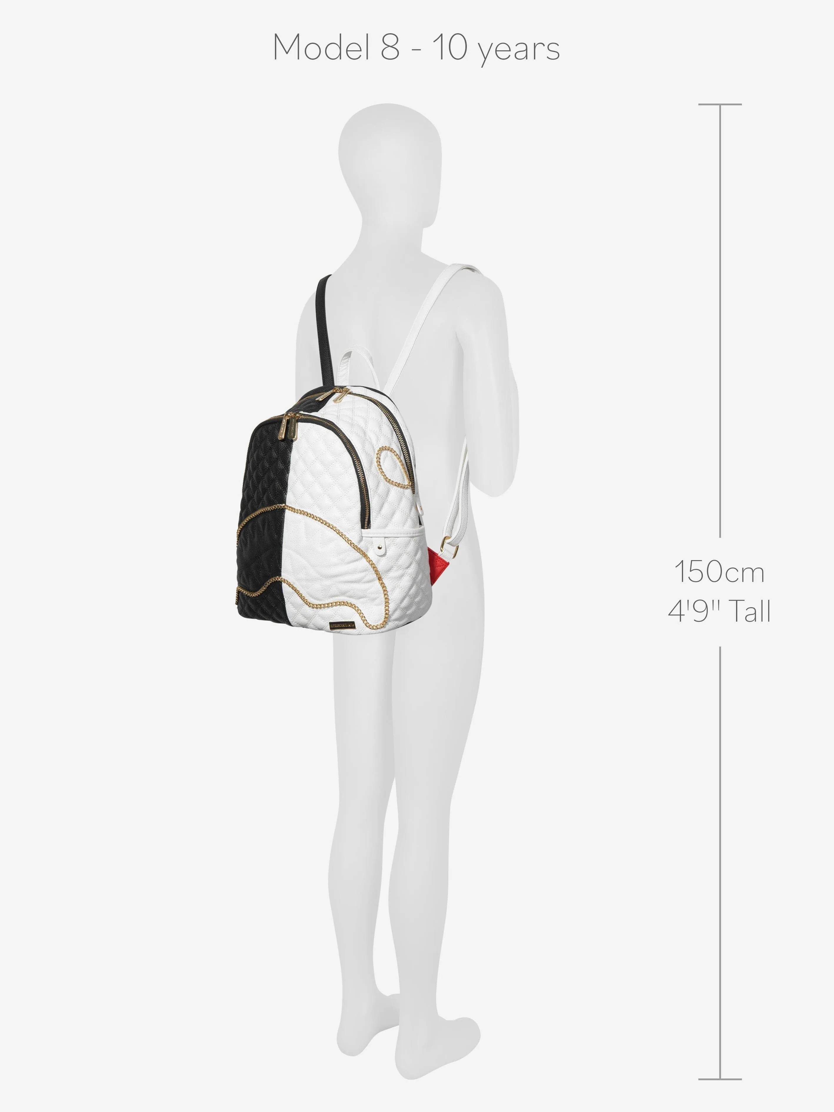 Sprayground Kids Split Quilt Shark Savage Backpack in Black (29cm)