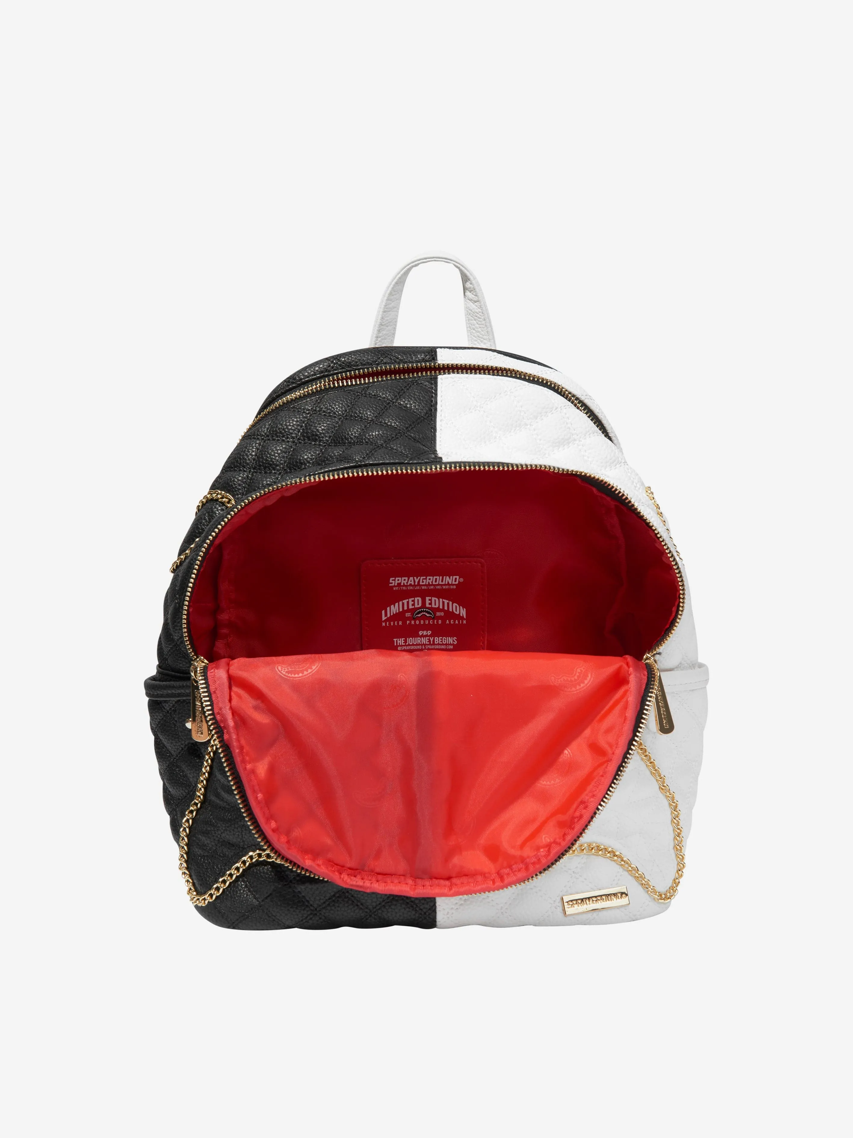 Sprayground Kids Split Quilt Shark Savage Backpack in Black (29cm)
