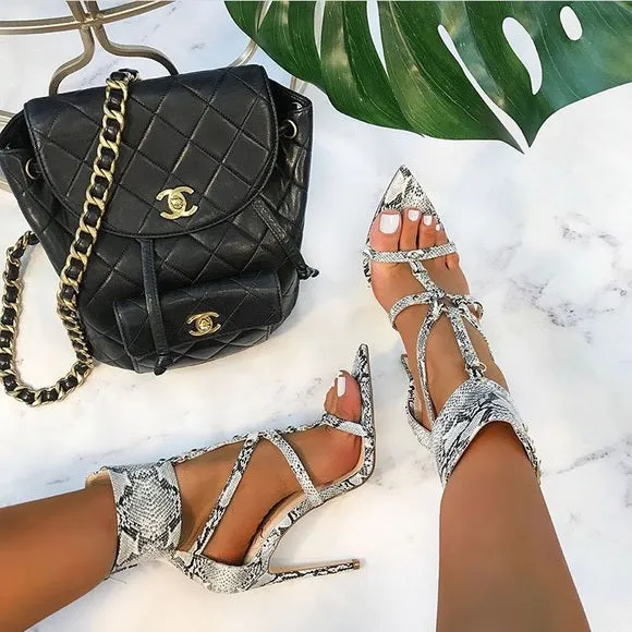 Stacey Snake Heels