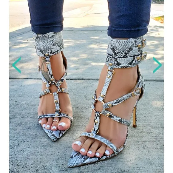 Stacey Snake Heels