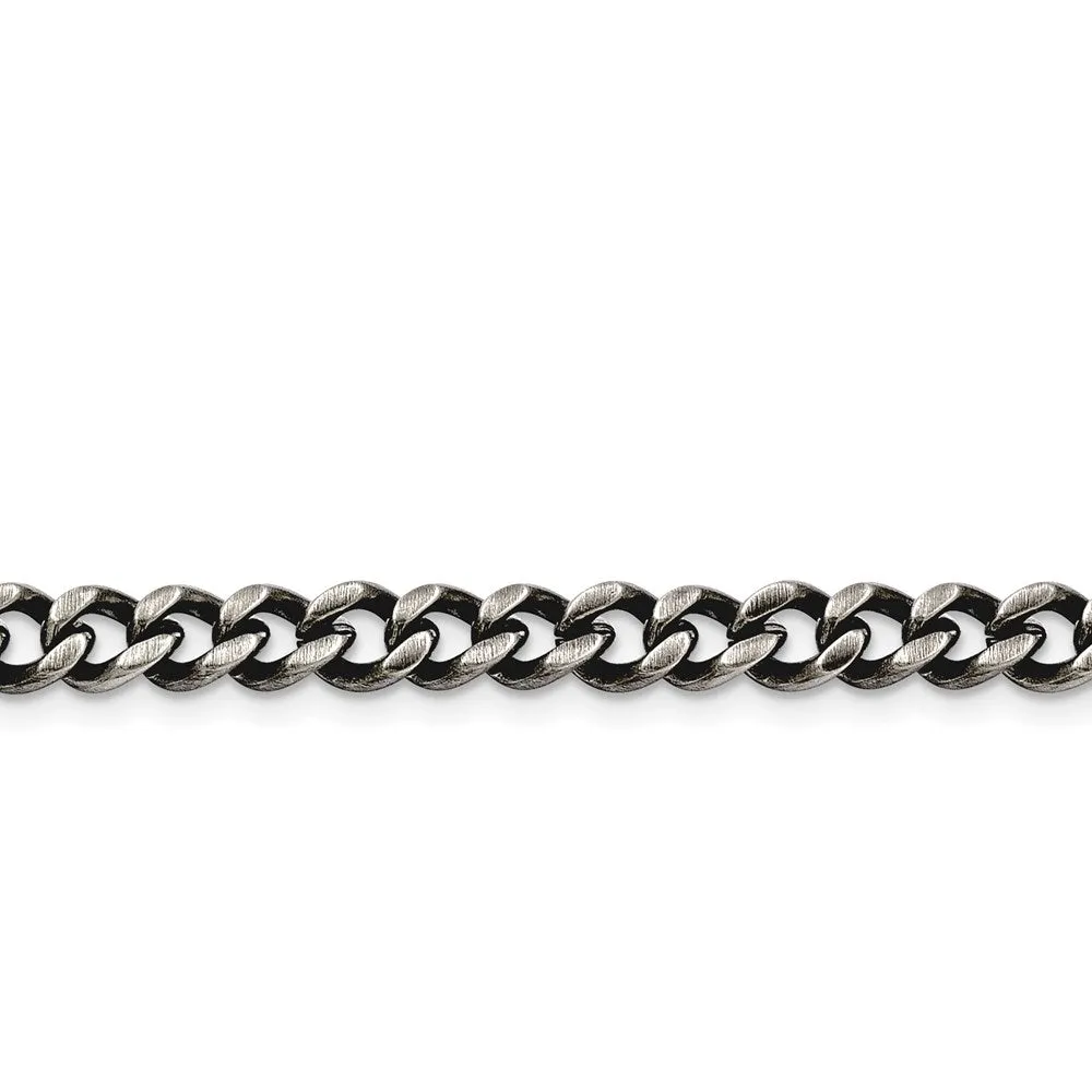 Stainless Steel 6.70mm Antiqued Curb Chain | SRN1610