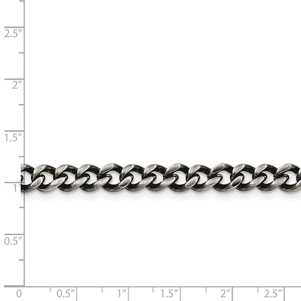 Stainless Steel 6.70mm Antiqued Curb Chain | SRN1610