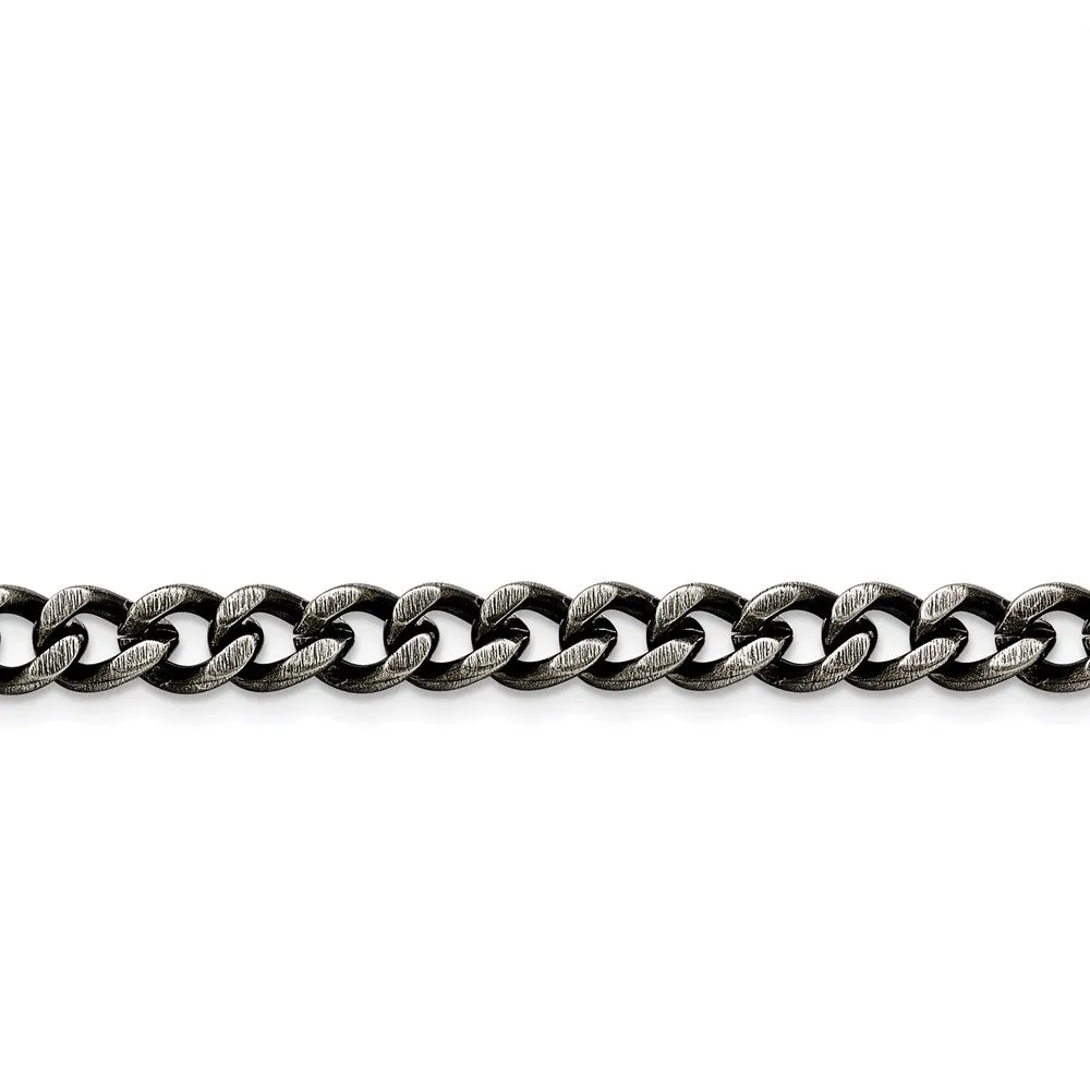 Stainless Steel 7.50mm Oxidized Curb Chain | SRN1611 