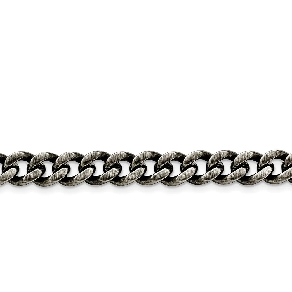 Stainless Steel 9.25mm Oxidized Curb Chain | SRN1612 