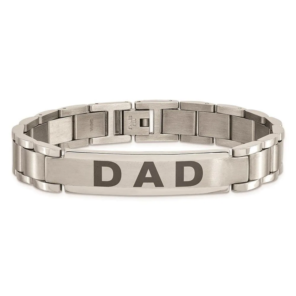 Stainless Steel Brushed & Polished Dad Bracelet