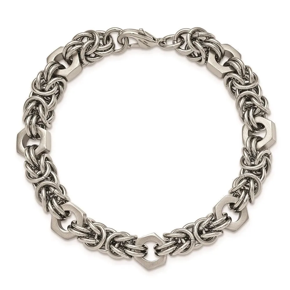 Stainless Steel Brushed and Polished 8.25in Bracelet