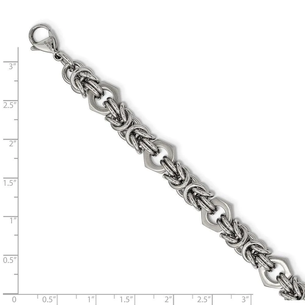 Stainless Steel Brushed and Polished 8.25in Bracelet