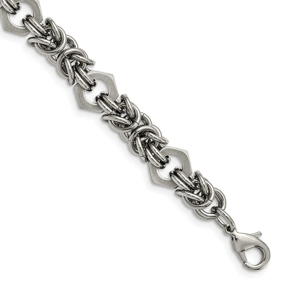 Stainless Steel Brushed and Polished 8.25in Bracelet 