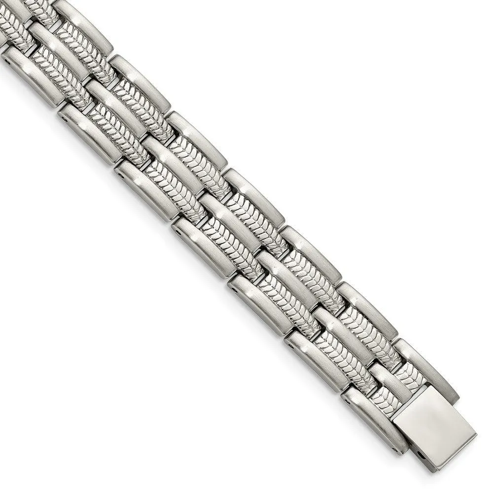 Stainless Steel Brushed and Polished 8.75in Bracelet 