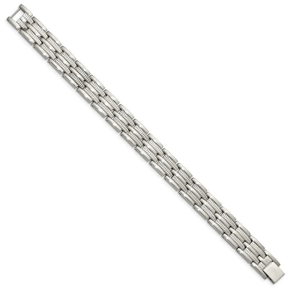 Stainless Steel Brushed and Polished 8.75in Bracelet