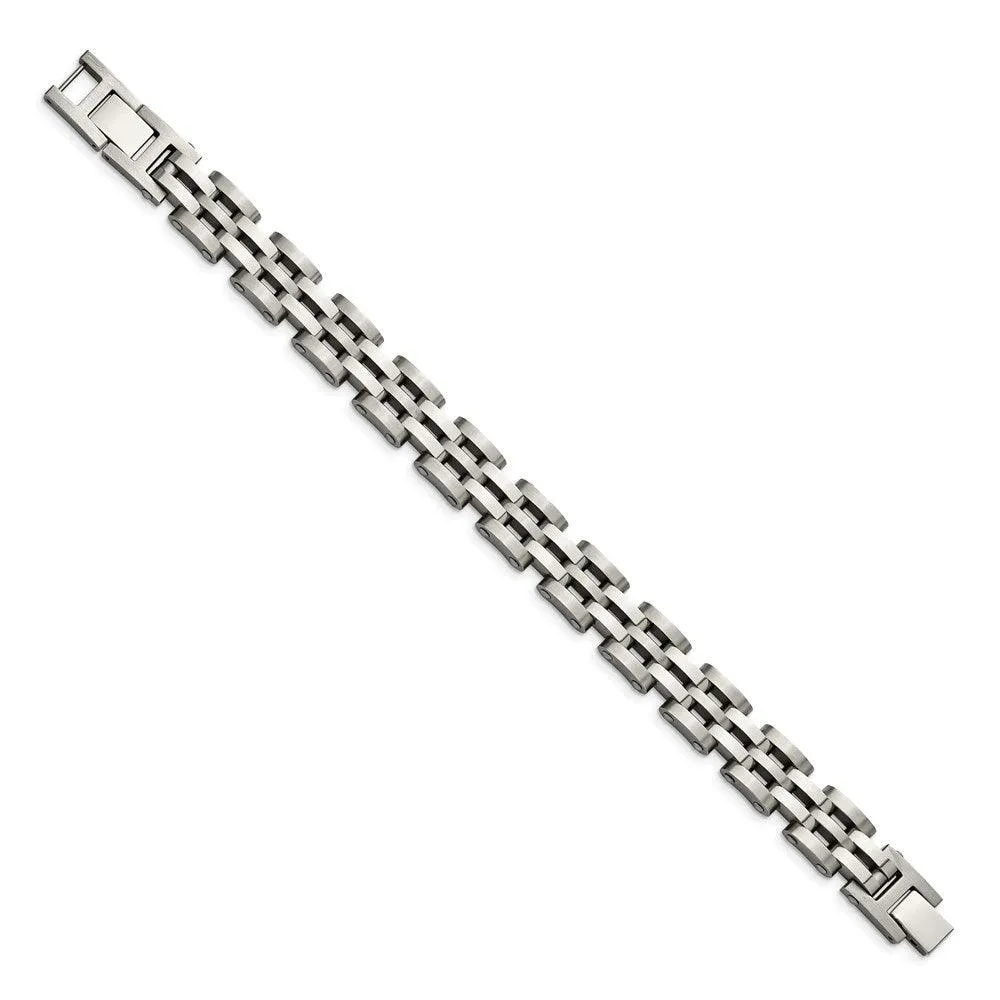 Stainless Steel Brushed and Polished 8.75in Link Bracelet