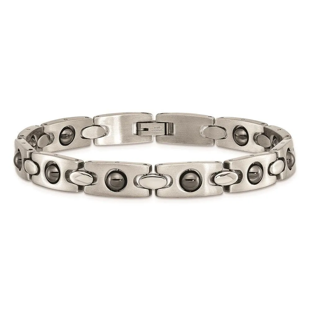 Stainless Steel Magnetic Ball Accent Bracelet