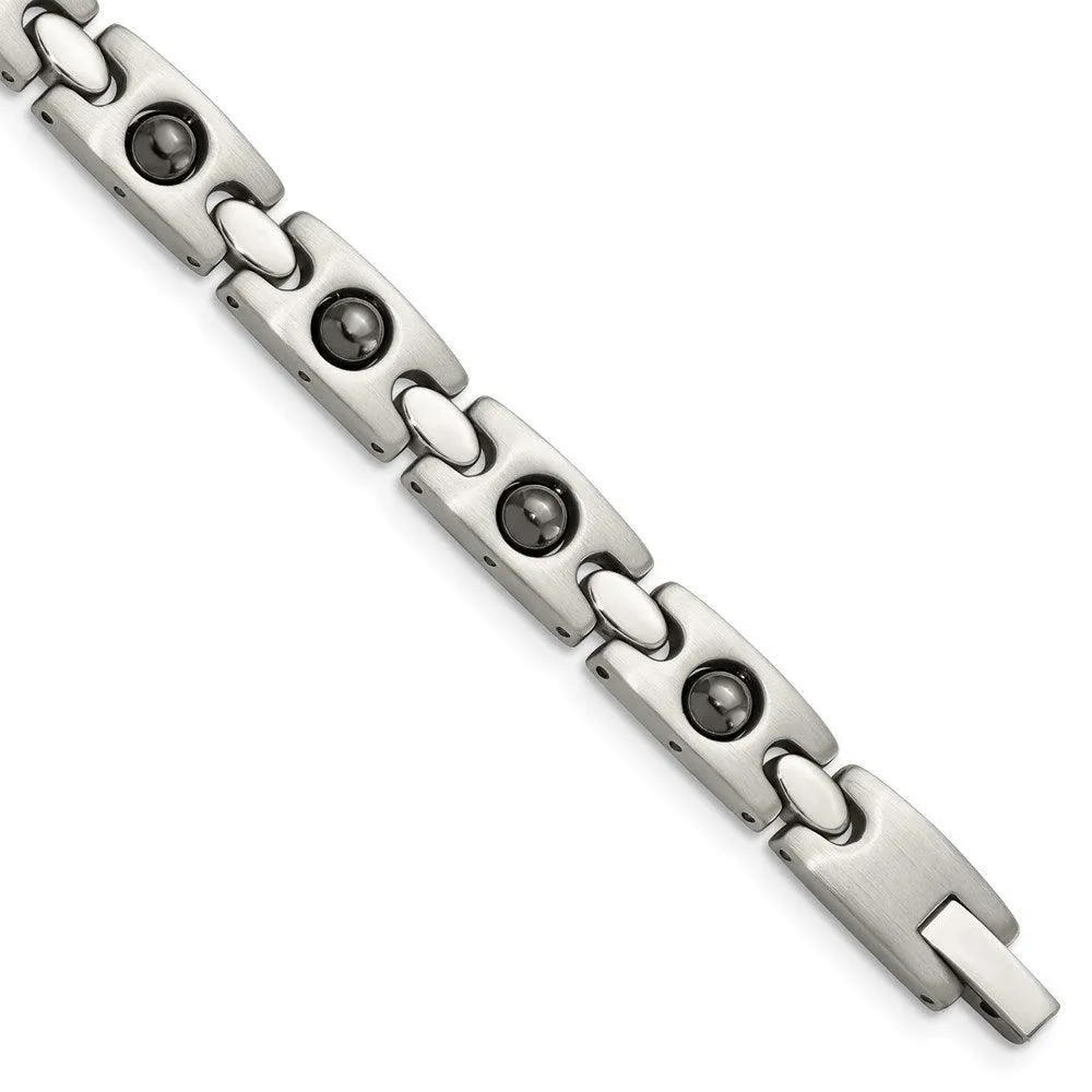 Stainless Steel Magnetic Ball Accent Bracelet 