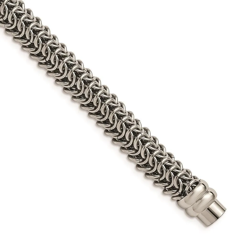 Stainless Steel Polished 8.25in. Bracelet 