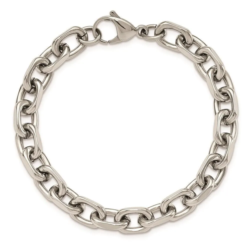 Stainless Steel Polished 8.50mm 8.75in Cable Bracelet