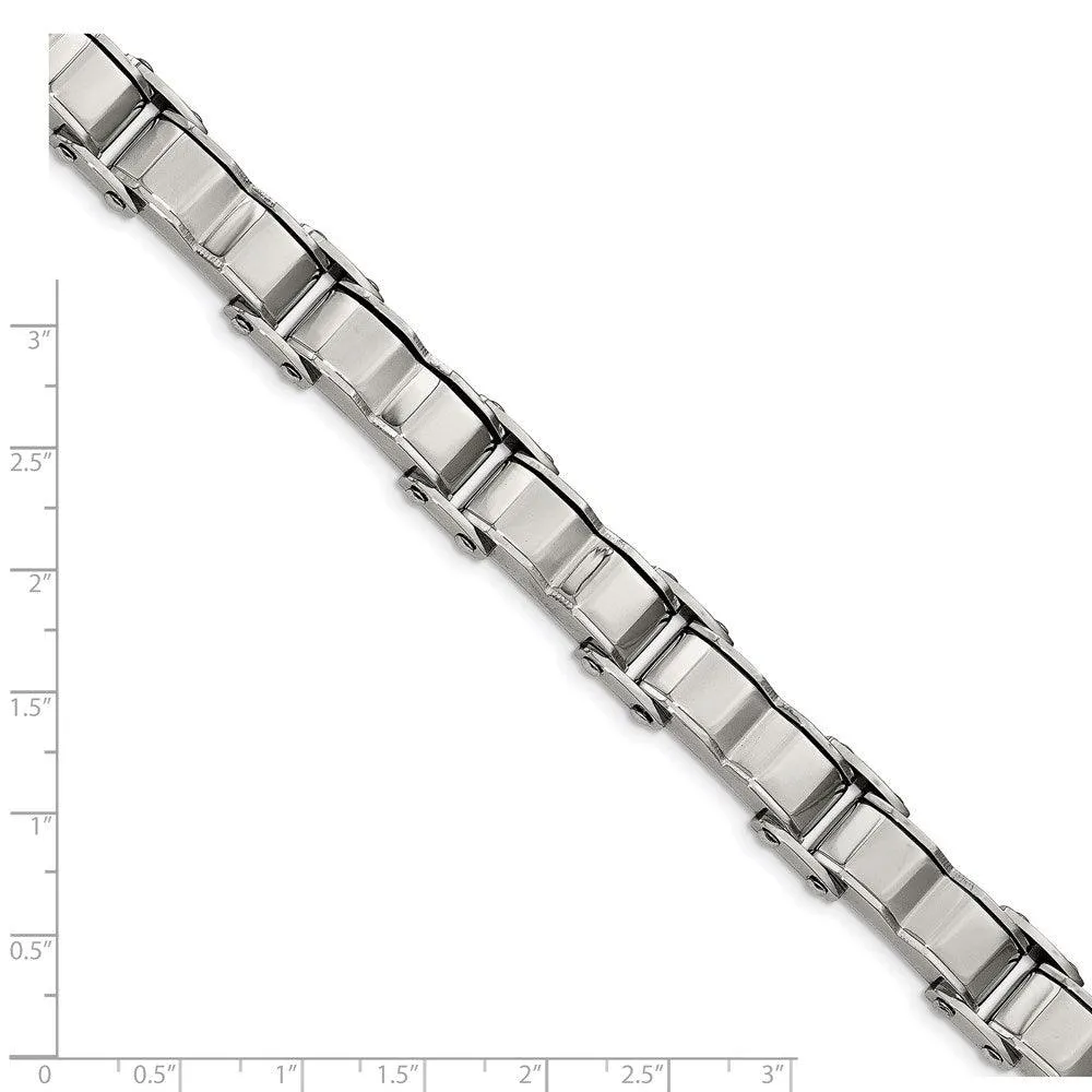 Stainless Steel Polished and Brushed Back Bracelet