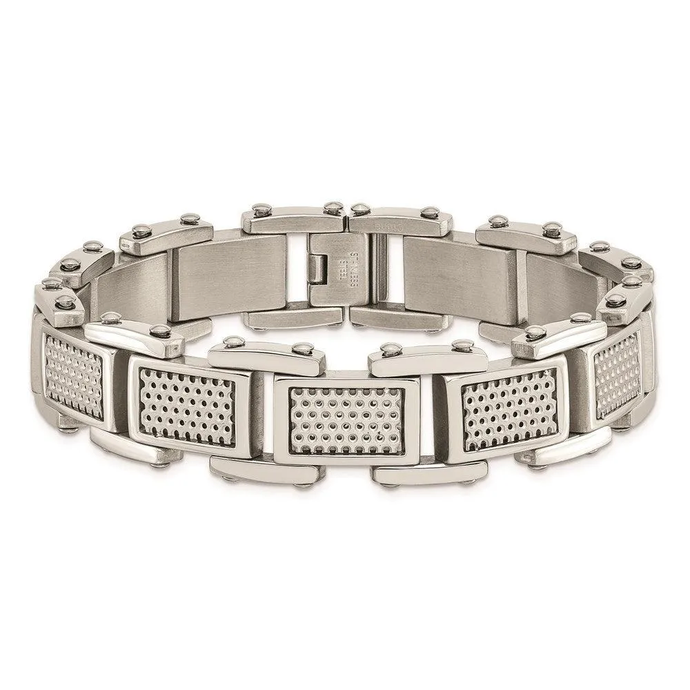Stainless Steel Polished and Brushed Bracelet