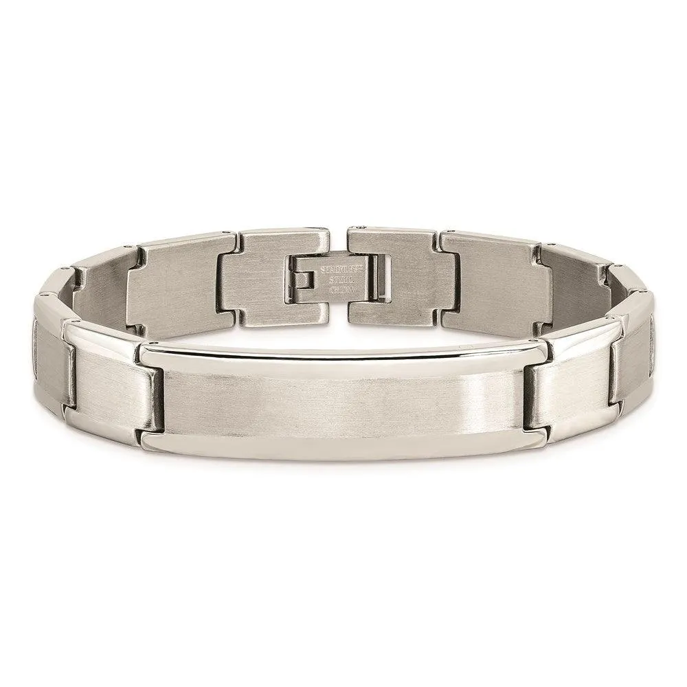 Stainless Steel Polished and Brushed ID 8.25in Bracelet