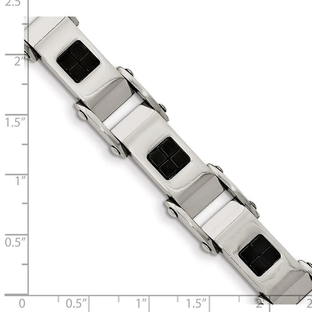 Stainless Steel Polished Black IP-plated Bracelet