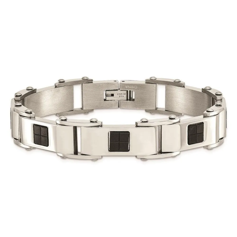 Stainless Steel Polished Black IP-plated Bracelet