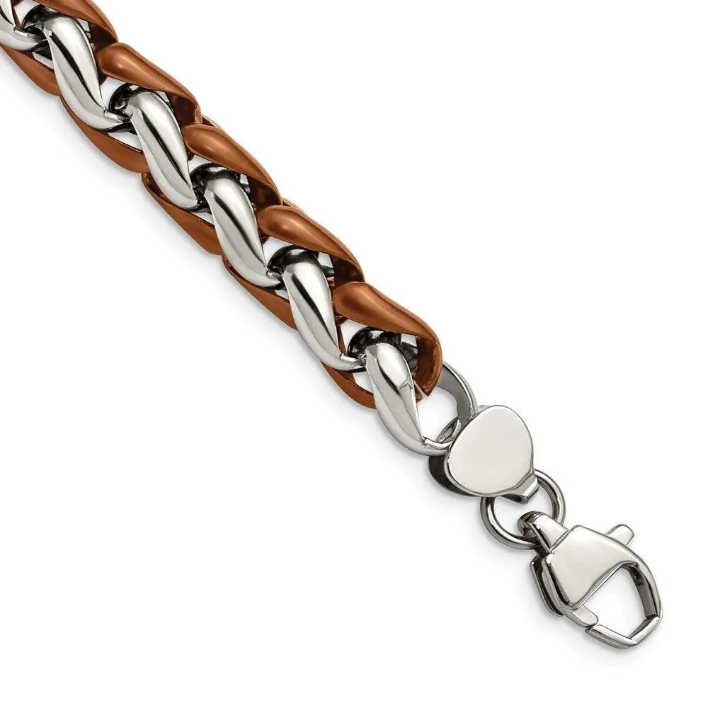 Stainless Steel Polished Brown IP-plated 8.25in Bracelet 
