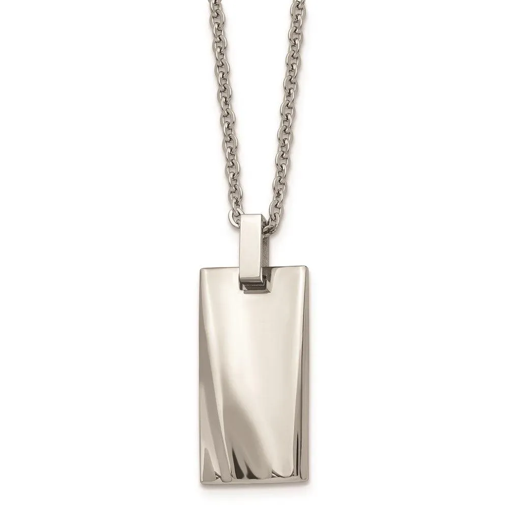 Stainless Steel Polished Concave 22in Necklace 