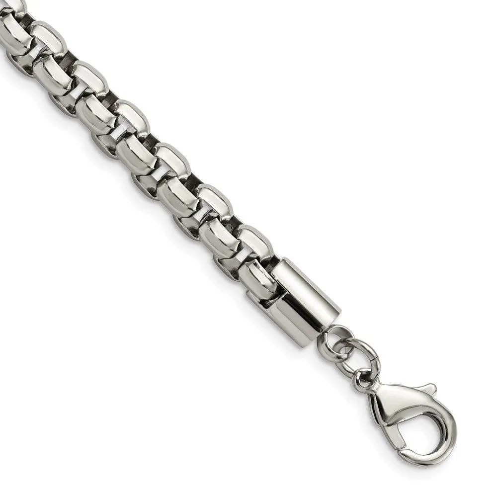 Stainless Steel Polished Fancy Rolo 8.75in Bracelet 