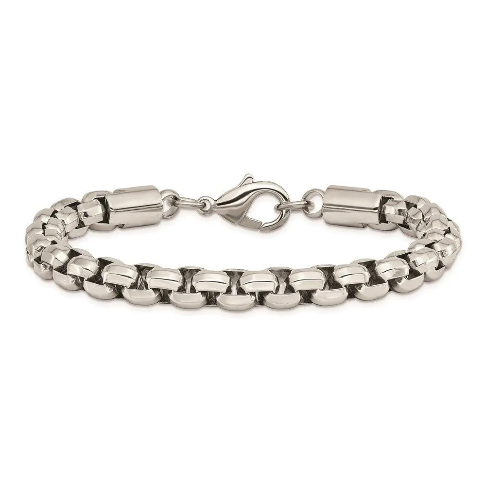 Stainless Steel Polished Fancy Rolo 8.75in Bracelet