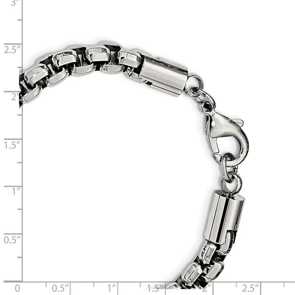 Stainless Steel Polished Fancy Rolo 8.75in Bracelet