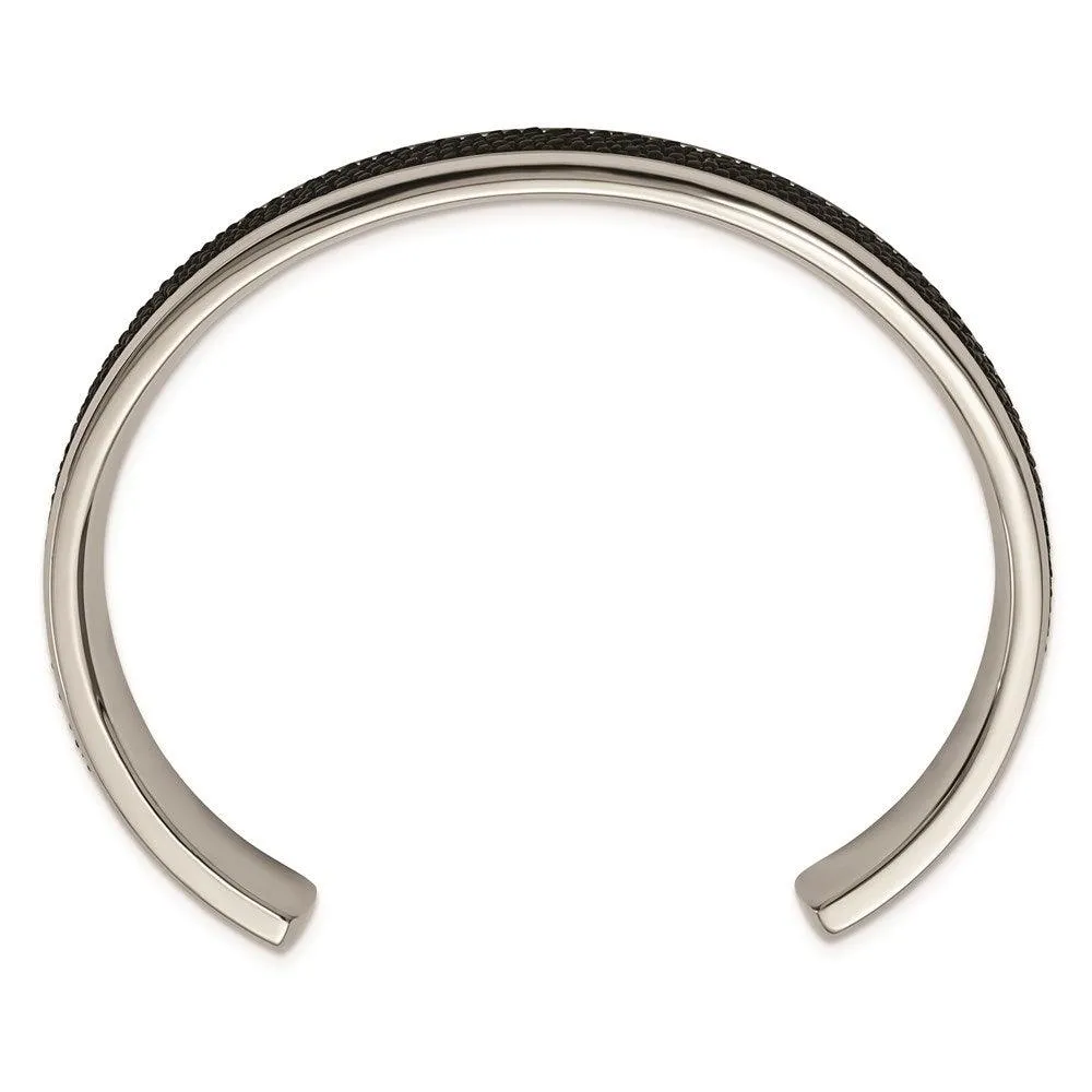 Stainless Steel Polished Genuine Stingray Bangle