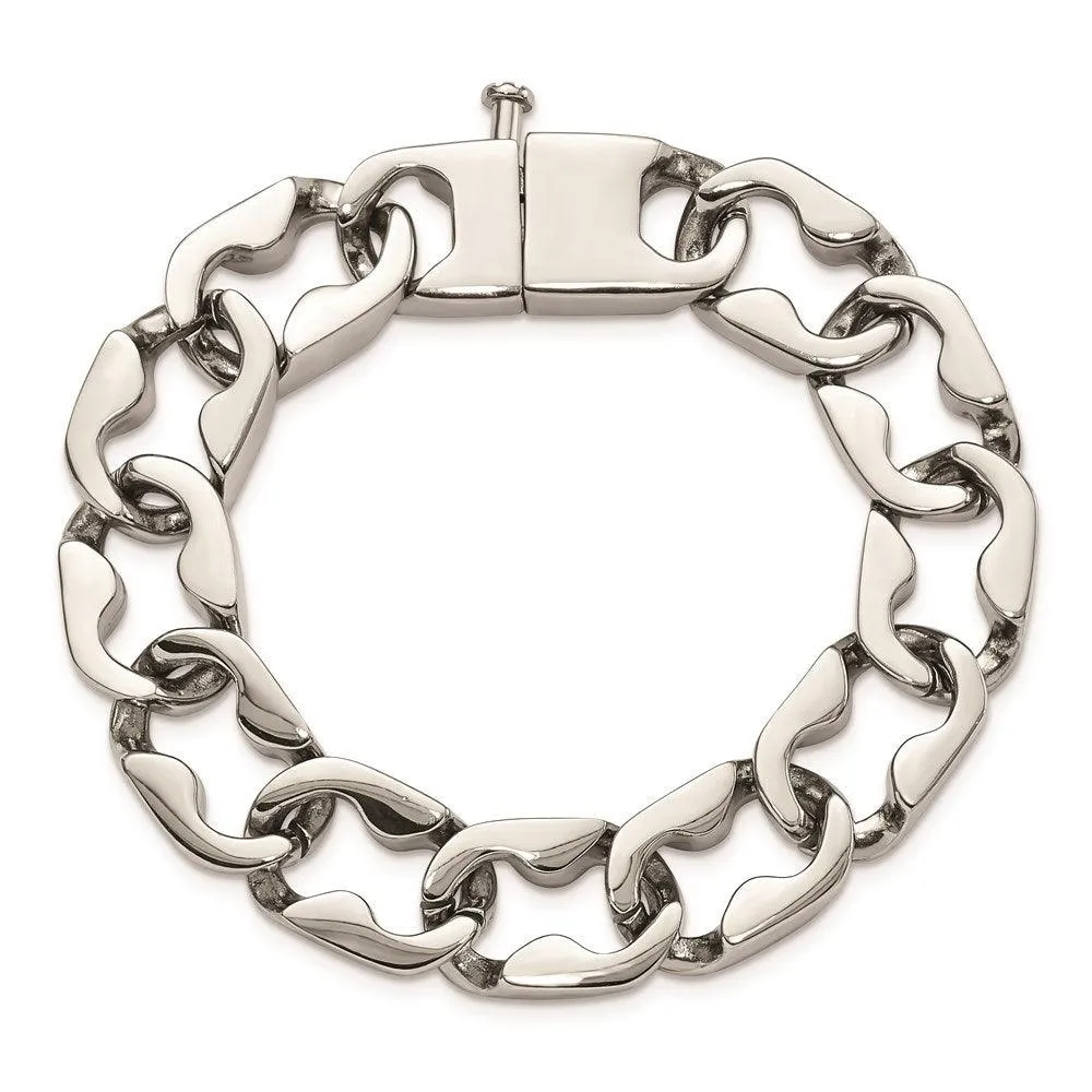 Stainless Steel Polished Large Link Bracelet