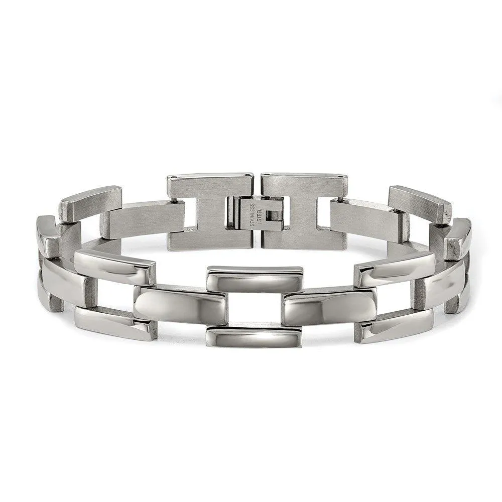 Stainless Steel Polished Open Link 8.5 inch Bracelet