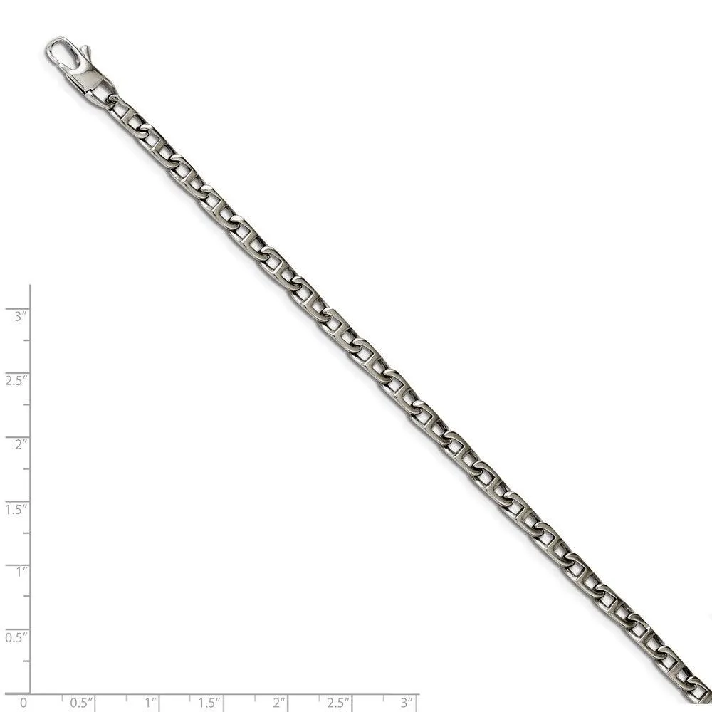 Stainless Steel Polished Oval Links 7.75in Bracelet