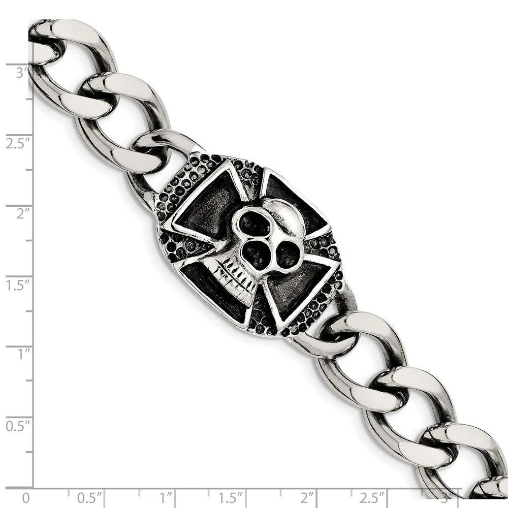 Stainless Steel Polished Skull Bracelet