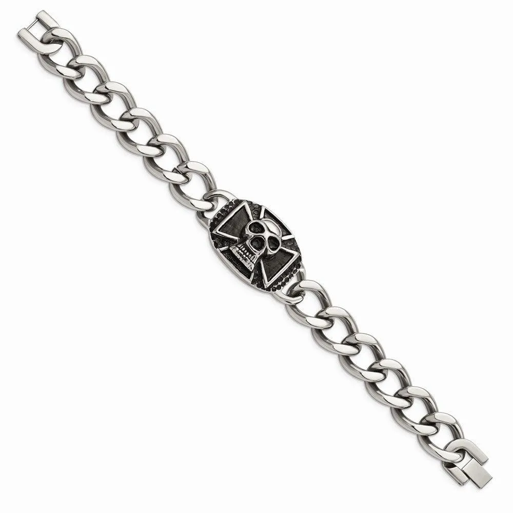Stainless Steel Polished Skull Bracelet