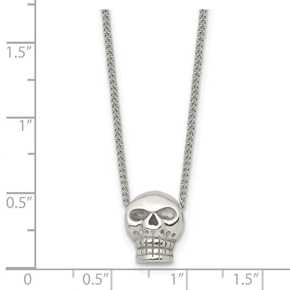 Stainless Steel Polished Skull Necklace