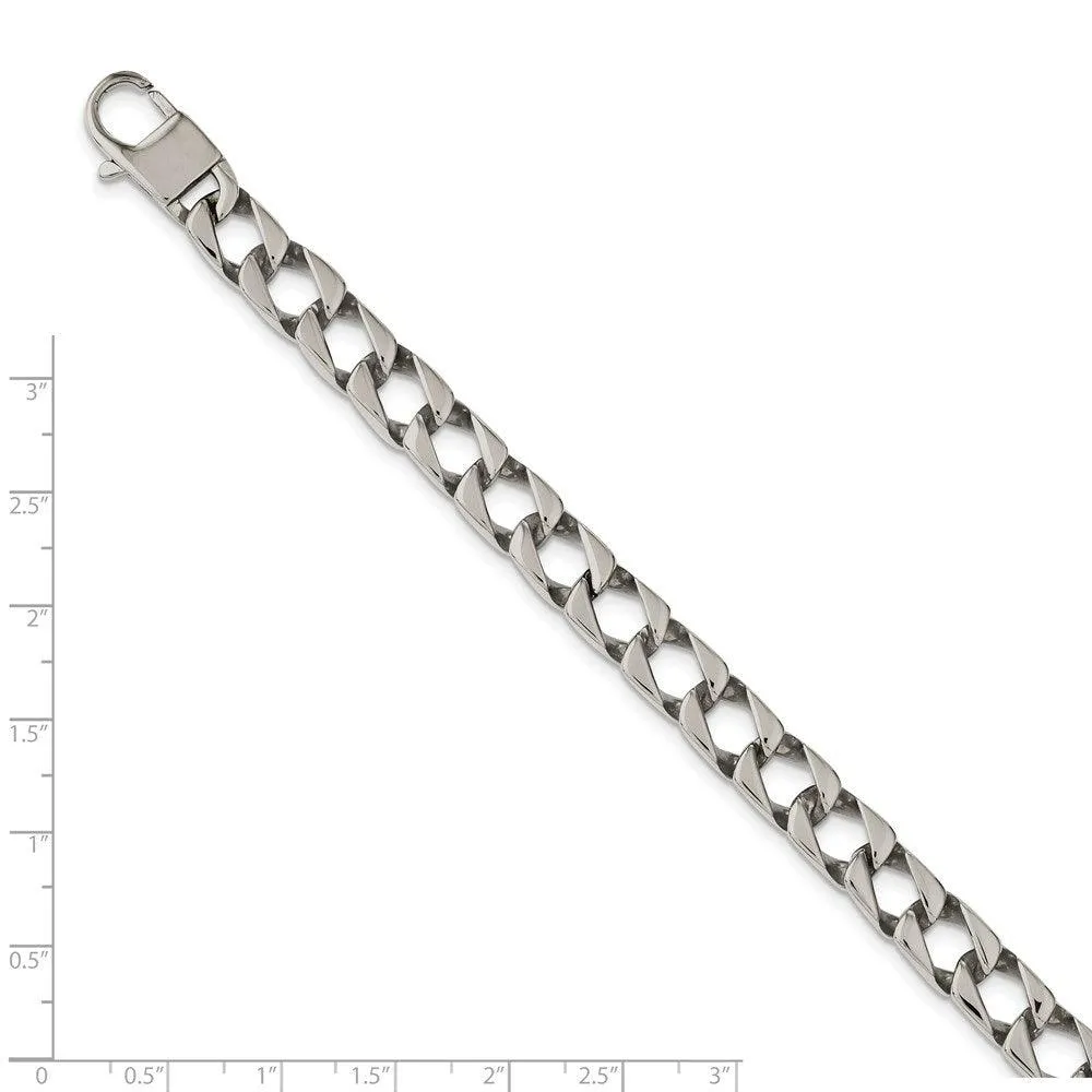 Stainless Steel Polished Square Link 8.5in Bracelet