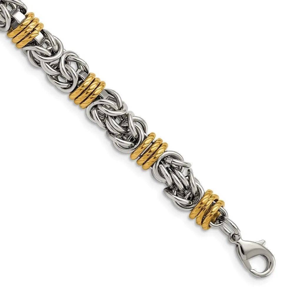Stainless Steel Polished Yellow IP-plated 8.25in Bracelet 