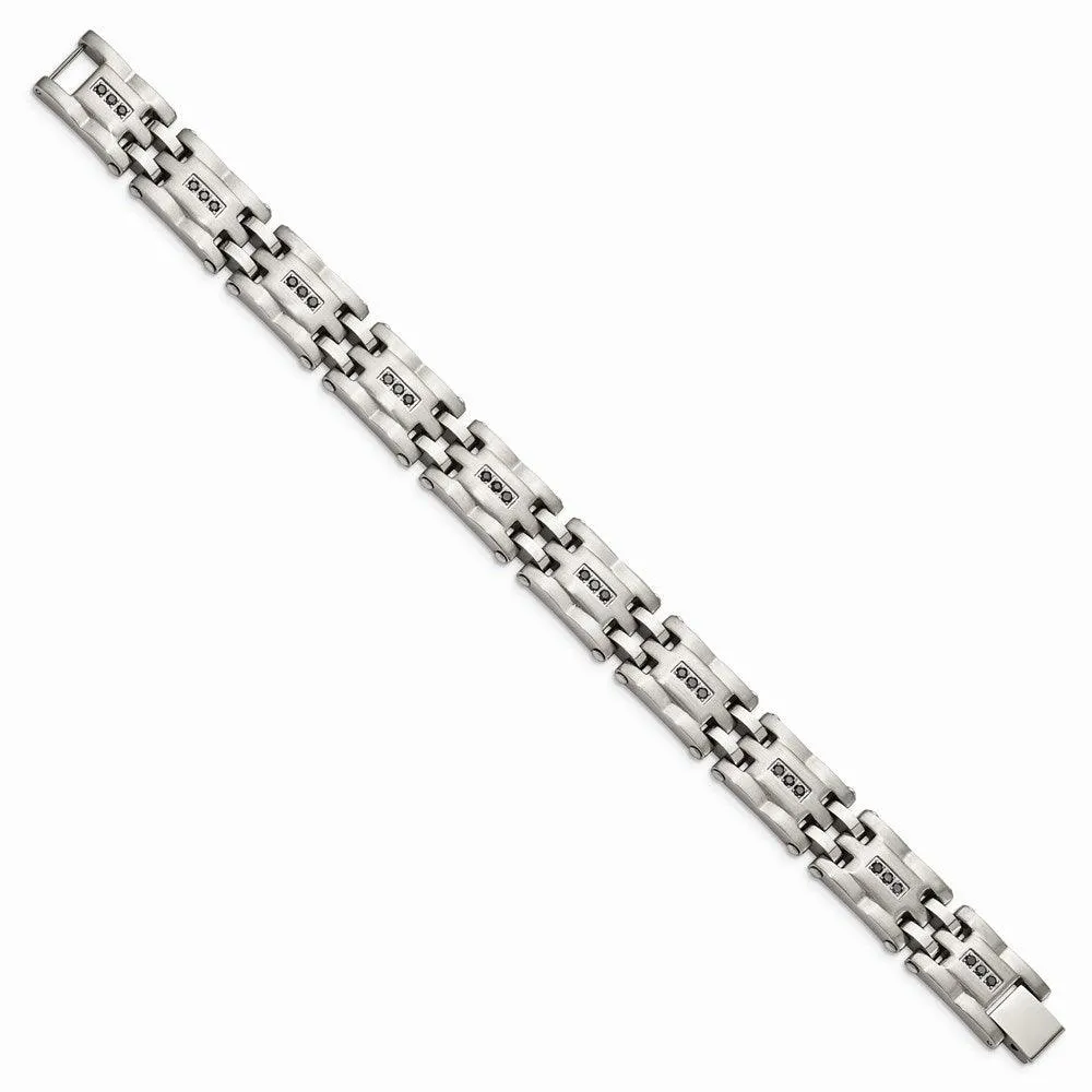 Stainless Steel Polished/Brushed 3/4ct tw. Diamond Bracelet