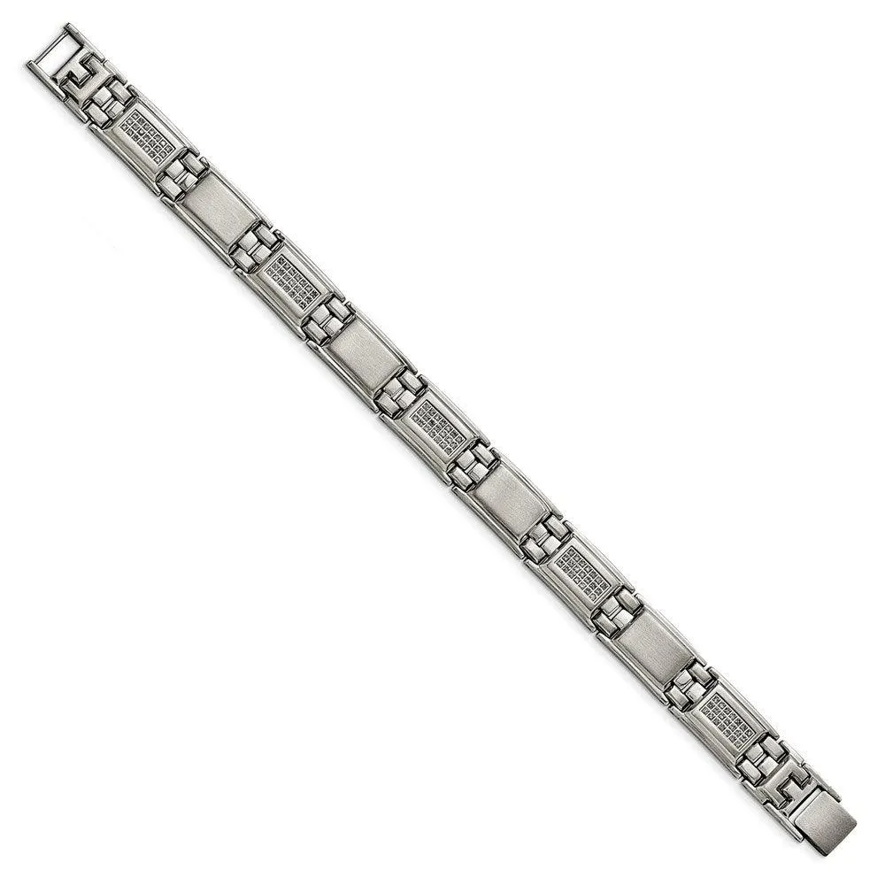 Stainless Steel Polished/Matte 3/4ct tw. Diamond Bracelet