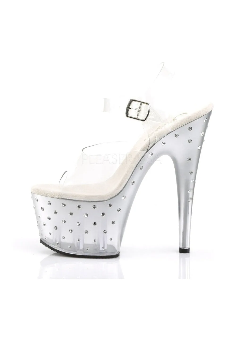 STARDUST-708T Platform Sandal  | Clear Vinyl