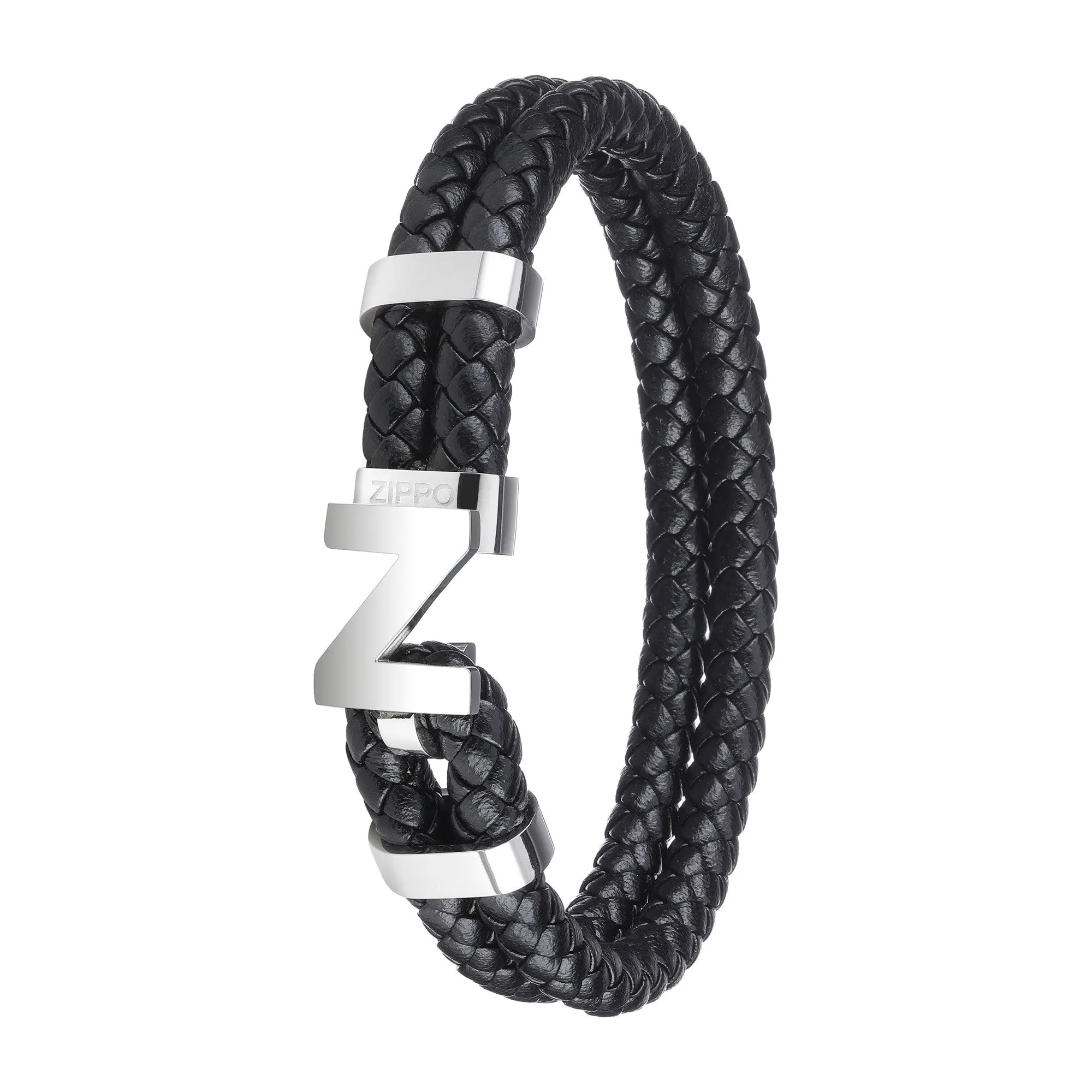 Steel Braided Leather Bracelet 