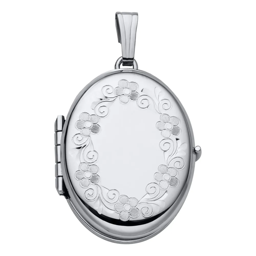 Sterling Silver 4 Picture Locket Necklace, 18" 