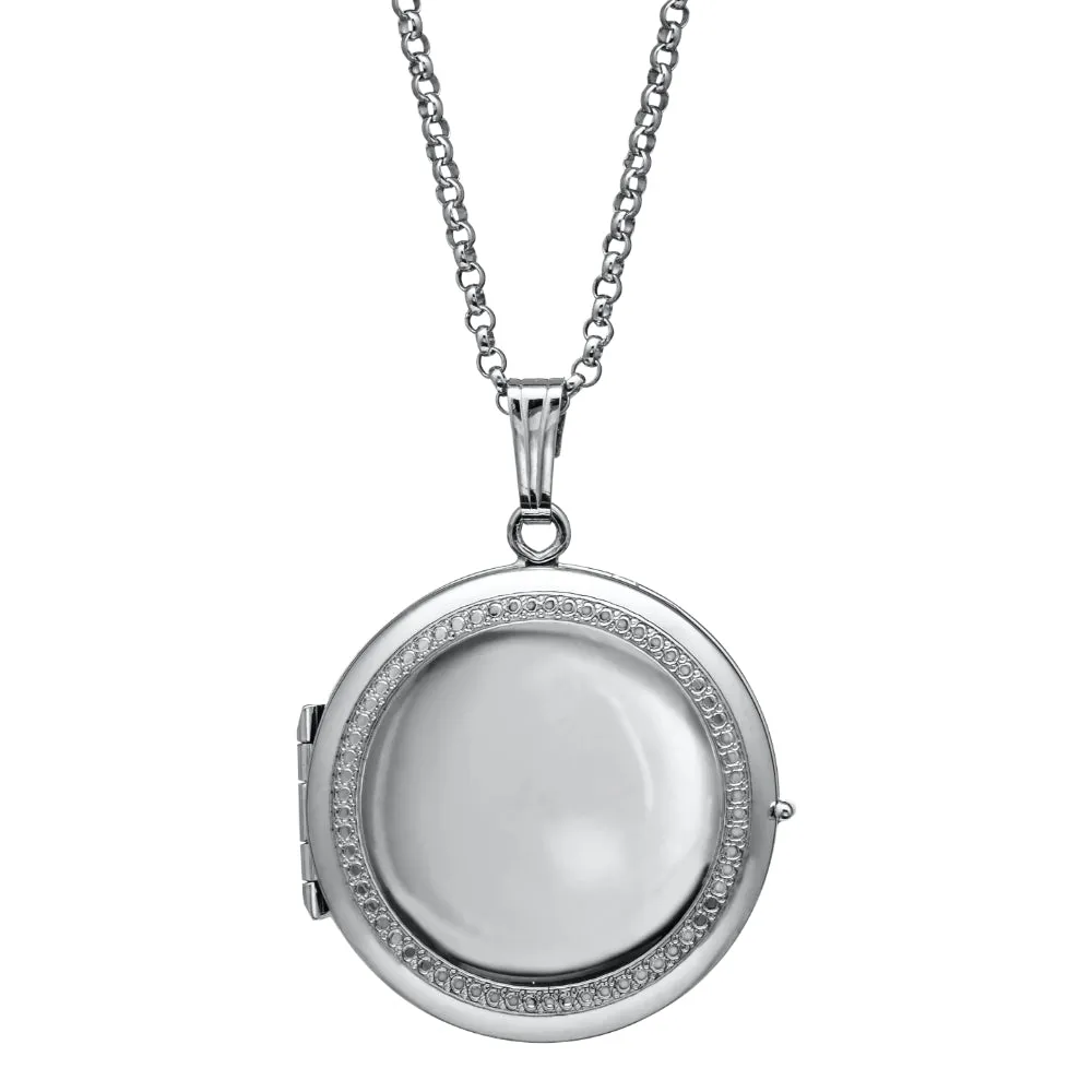 Sterling Silver 4 Picture Locket Necklace, 20" 