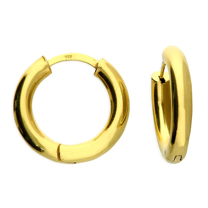 Sterling Silver Gold Plated Hoop Earrings (20mm) 
