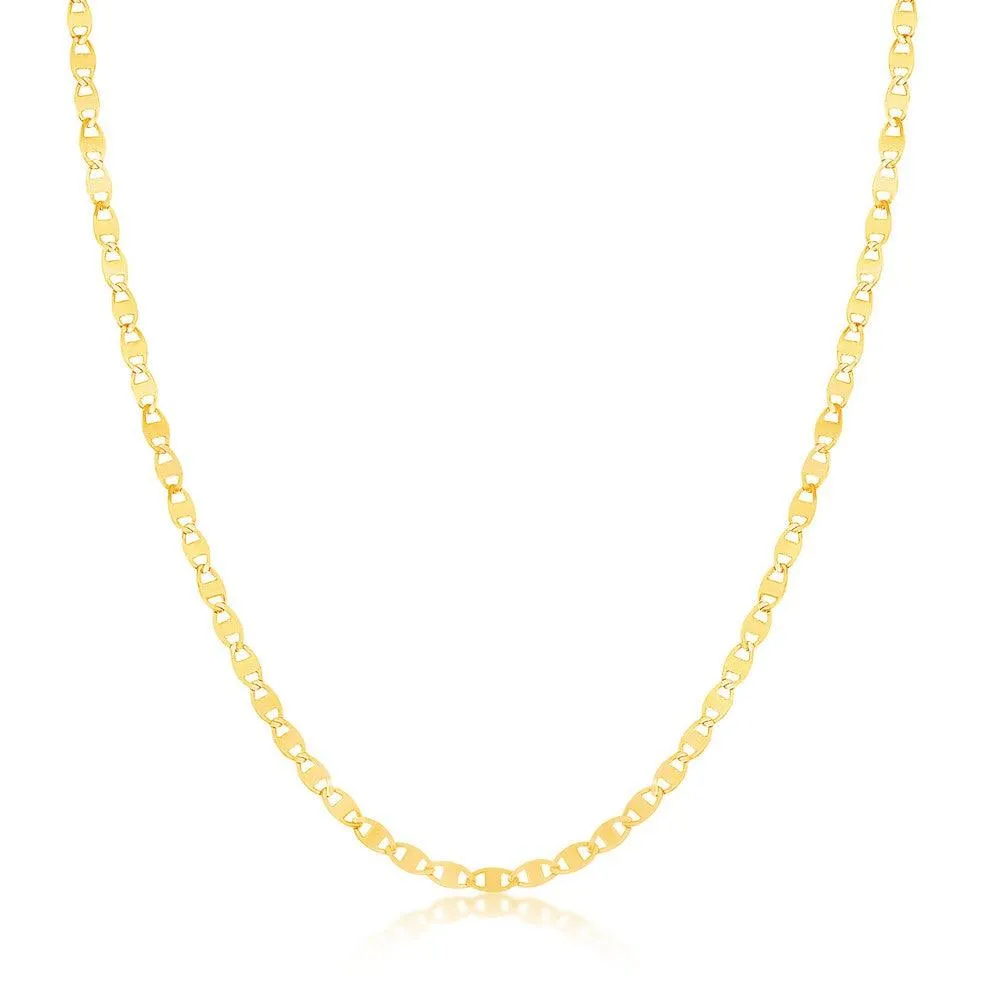 Sterling Silver Gold Plated Mirror and Mariner Rosary Chain