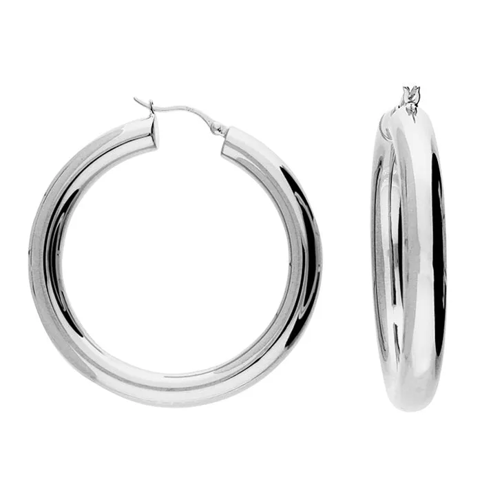 Sterling Silver Large Hoop Earrings (47mm) 