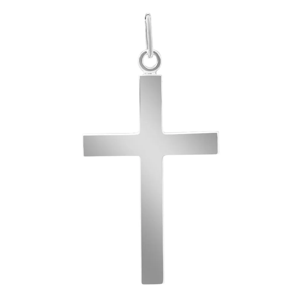 Sterling Silver Polished Cross Necklace